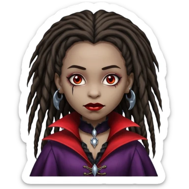 African American girl with dreads dressed like a vampire  sticker