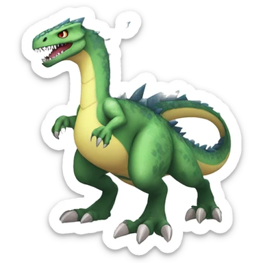  Cool Edgy Digimon-Fakemon-Dinosaur-Dragon with edgy markings full body sticker