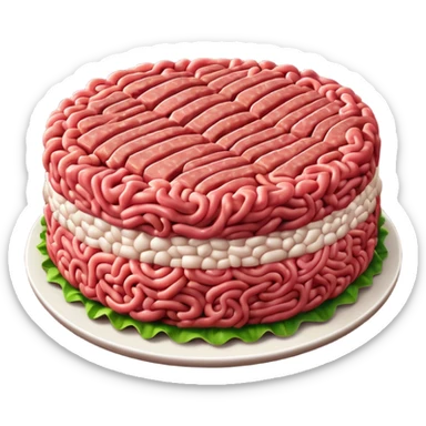 raw ground meat object icon, fresh minced beef, 3D cartoon, mobile game icon style, clean background, soft shadow, no text, no watermark sticker