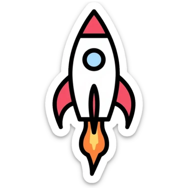 Simple rocket ship sticker