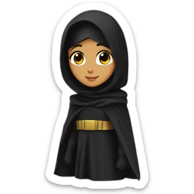batman girl muslim niqab sticker
