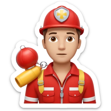 lifeguard portrait, head and shoulders only, wearing red lifeguard uniform, rescue whistle and buoy strap visible, confident alert expression, beach safety vibe, 3D cartoon, mobile game icon style, clean background, no text, no watermark
 sticker