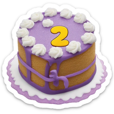 Purple Colored bento birthday with frosting and written on the cake "24" in frosting sticker