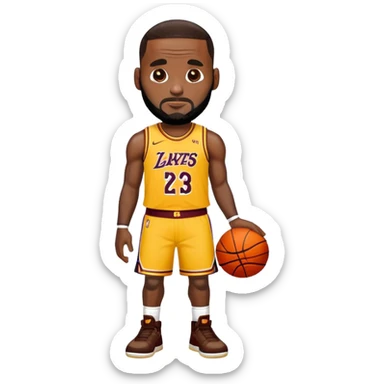 lebron james with basketball uniform sticker