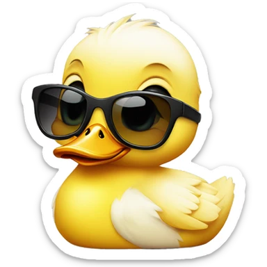 A baby duckling wearing sunglasses  sticker