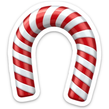 3D render of Candy Cane Arch, made entirely of dessert materials, glistening sugar crystal texture, glossy red and white striped hard candy, delicious confectionery aesthetic, Apple emoji style, isolated on white background --v 6.0. sticker
