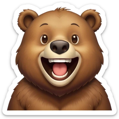 Realizamr un emoji de un oso riéndose  a carcajadas como este emoji 🤣 sticker