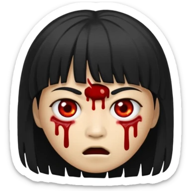 faz um memoji de zoombi igual a mim sou asiatico cabelo preto tipo franja  sticker