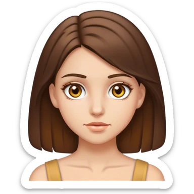 Caucasian girl brunette hair hazel eyes teen sticker