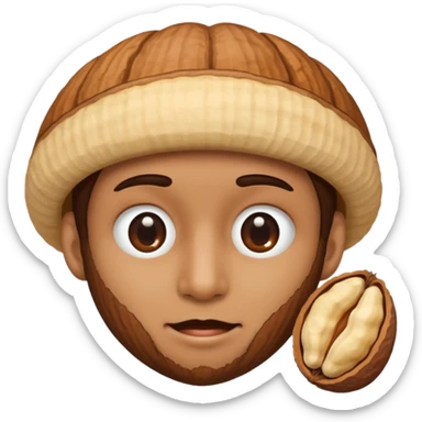 Nut on face sticker