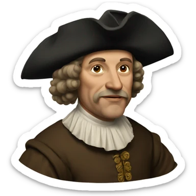 17th century dutch man sticker
