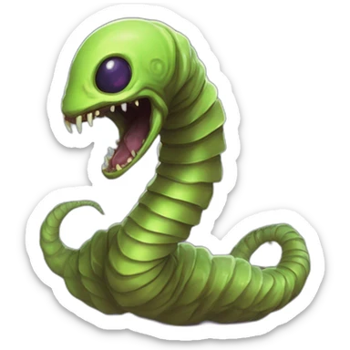 alien worm creature scifi roguelike rpg style inspired by slay thee spire sticker