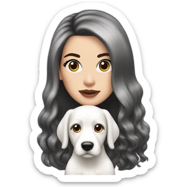 Katie perry long hair  with whitedog sticker