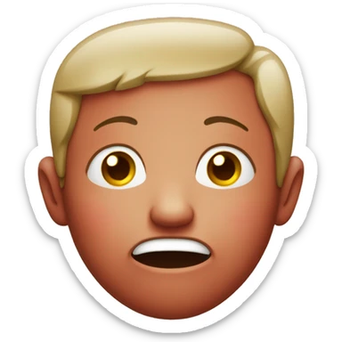 Face with reddened cheeks and a dizzy face sticker