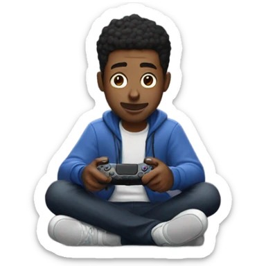 Guy playing ps5 sticker