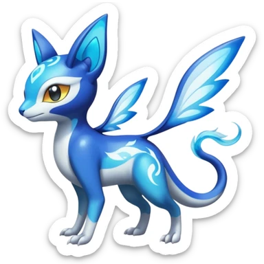 Angelic Divine Bioluminescent Translucent Luminescent Diaphanous Shiny Colorful Meloetta-Latias-Veemon-Peppercat-Wargreymon-Protogen-Fakémon-fusion-hybrid-creature sticker