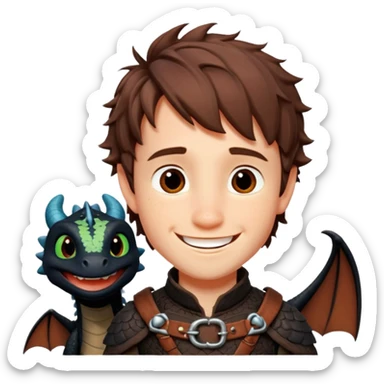 funny toothless(the dragon)+hiccup sticker