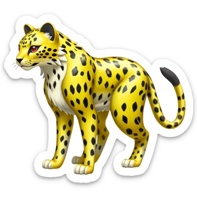 Shiny Elemental Exotic Colorful Epic Cool Liepard-Delcatty-Pokémon-Fakémon-hybrid-creature (full body) sticker