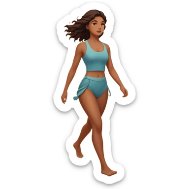 A strong woman walking alone on a serene beach at sunrise, waves touching her feet, feeling empowered and peaceful, cinematic lighting, inspirational mood, ultra-detailed, 8k” sticker