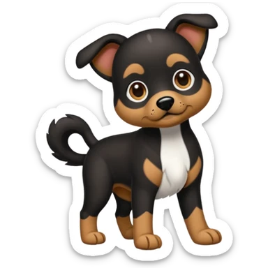 haz un perro negrocon el ozico y las patas blancas sticker