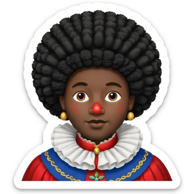 Zwarte Piet , de knecht van Sinterklaas. Met zijn kraag, Afro haar en een muts op zijn/ haar goofd sticker