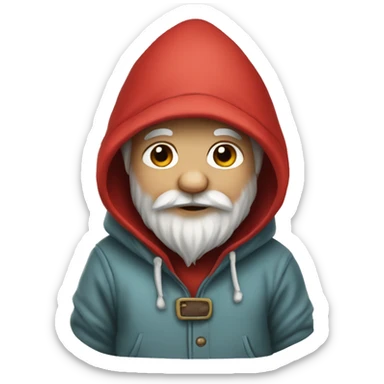 Gnome in a hoodie  sticker