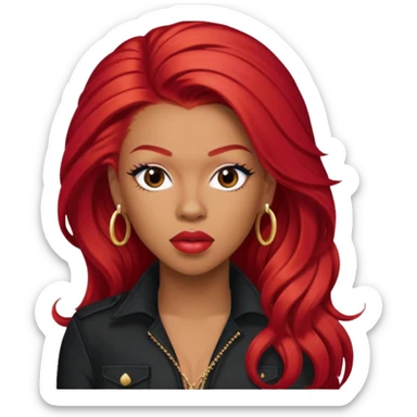 Keyshia Cole with long red hair sticker