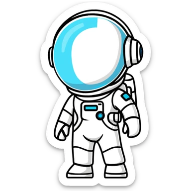 happy little astroneer in a white suit and helmet sticker