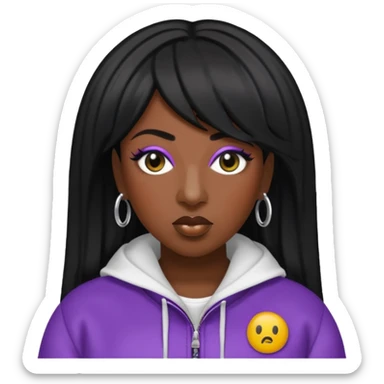 Missy Elliott with black hair sticker