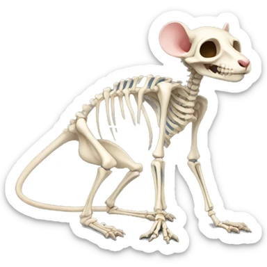 realistic rat skeleton  sticker