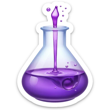 chemistry glass with purple liquid sticker