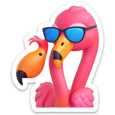 flamingo with sunglasses sticker