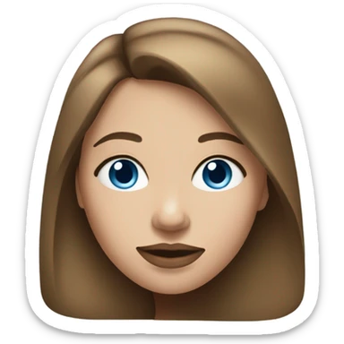 Blue eyed brunette slim nose thick lips pretty  sticker