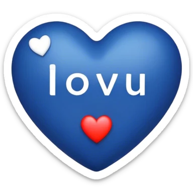 Dark Blue heart either the words I Love You Ry sticker