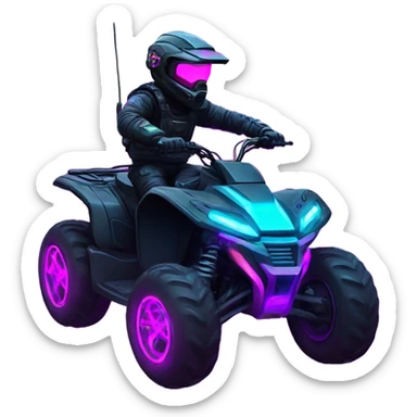 cyber punk atv neon sticker