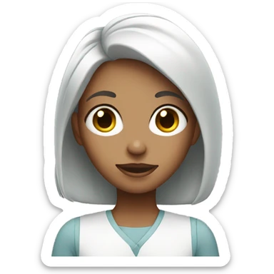 Grey and white care with pink haired girl sticker