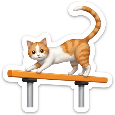 cat doing gymnastics on a network switch as a balance beam sticker