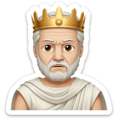 evil ancient greek king with toga sticker