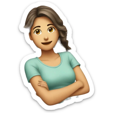 Menina muito cansada caindo na cama sticker