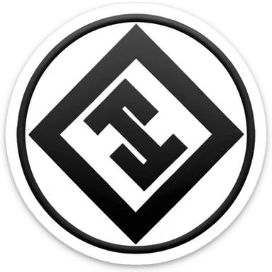 The image is a red background with a white circle in the center. Inside the circle, there is a black Nazi symbol, which appears to be a swastika. The symbol is in the shape of a circle with a diagonal line running through it, creating a zigzag pattern. The overall design is simple and minimalistic. sticker