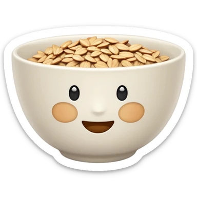create a bowl with oat emoji ios style without grains and soup sticker