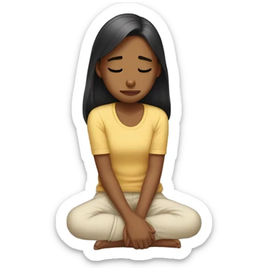  girl ashamed of herself of hiding face in hands sticker