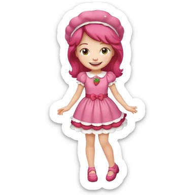 modern day cartoon character strawberry shortcake full body sticker