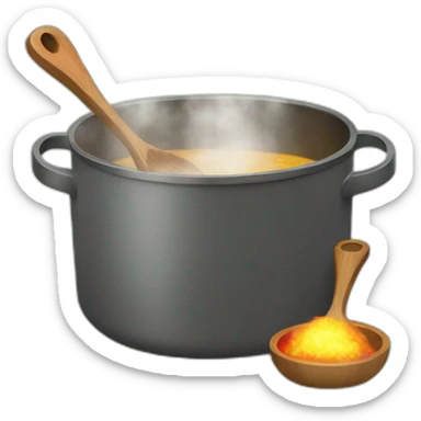 upside down cooking pot hitting game wooden spoon sticker