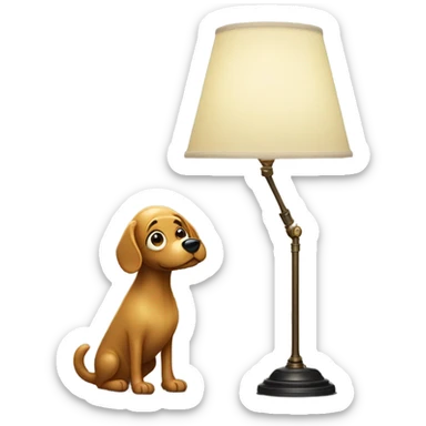 Worm dog giving advice to anamorphic lamp sticker