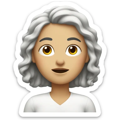 Mujer blanca,dormida en su cama,rizada sticker