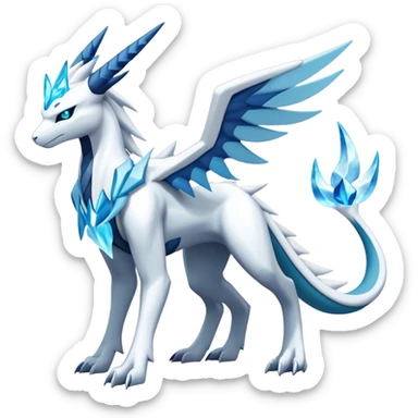 Modern Kyurem-reshiram-Glaceon-dialga-suicune-hybrid, full body sticker
