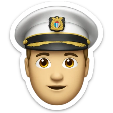 Create an emoji representing a lieutenant of the French army in 1990 sticker