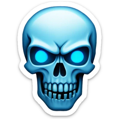 the skull of the punisher colored in blue  sticker