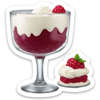 Himbeeren mascarpone Creme im Glas sticker